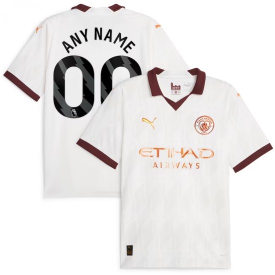 Manchester City Puma 2023/24 Away Custom Replica Jersey - White