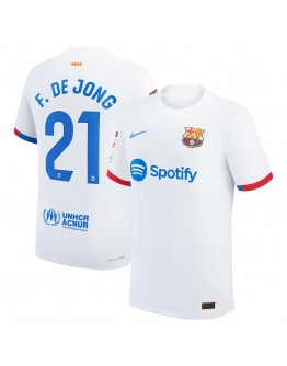 Frenkie de Jong Barcelona Nike 2023/24 Away Replica Jersey - White