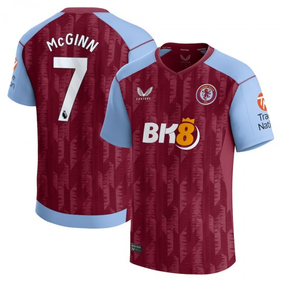 McGinn Aston Villa Castore Home Shirt 2023-24 Home Replica Player-Burgundy