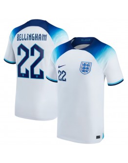 England National Team Nike Bellingham 22 2022/23 Home Breathe Stadium Replica Blank Jersey - White