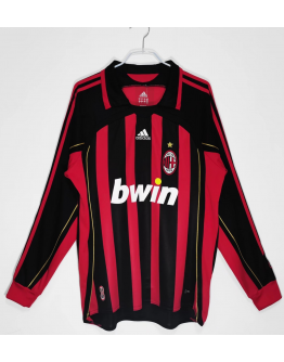 2006/2007 AC Milan Home fan version long sleeves Retro Jersey-Red