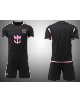 2024 kids Replica Soccer uniforms for Inter Miami FC Away  - Black