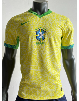 2024 Brazil National Team Nike Home Breathe Stadium Replica Player Jersey - Yellow