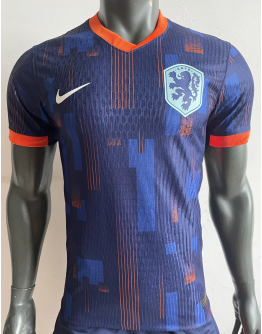 2024 Netherlands National Team Nike Away Player Version Copy Soccer Jerseys - Blue