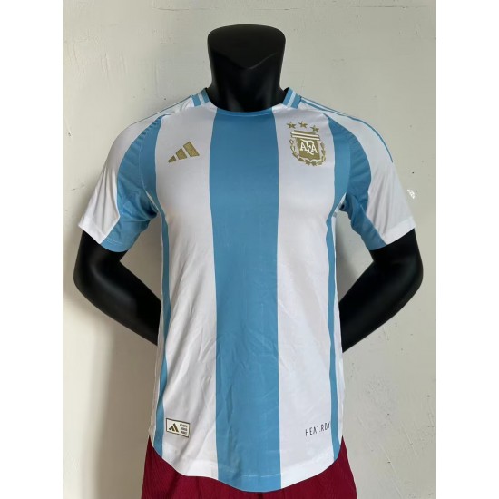 2024/25 Men's Authentic adidas Argentina Home Replica Soccer Jersey Player Version- 3 Stars