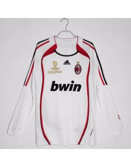 2006/2007 AC Milan Away fan version long sleeve Retro Jersey-white