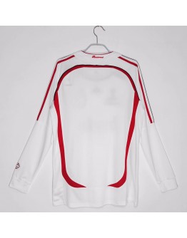 2006/2007 AC Milan Away fan version long sleeve Retro Jersey-white