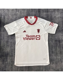 Manchester United adidas 2023/24 season Fans Version Away jerseys- white