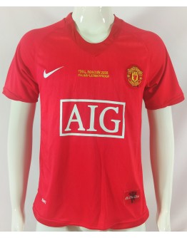 Manchester United 07/08 season retro fan version home jersey-red