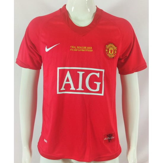 Manchester United 07/08 season retro fan version home jersey-red