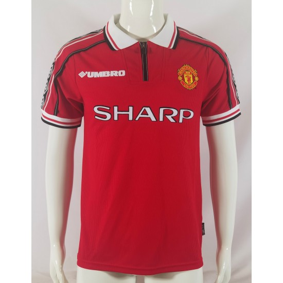 Manchester United 98/00 season retro long-sleeved fan version home jersey-red