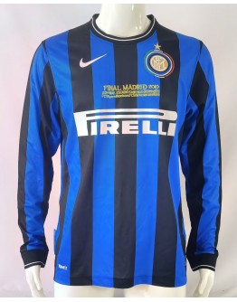 2009/2010 season Inter Milan Home fan version long sleeves Retro Jersey-blue