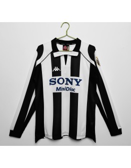 Juventus  1997/98  season Home Fan version long sleeves retro Jersey- Black