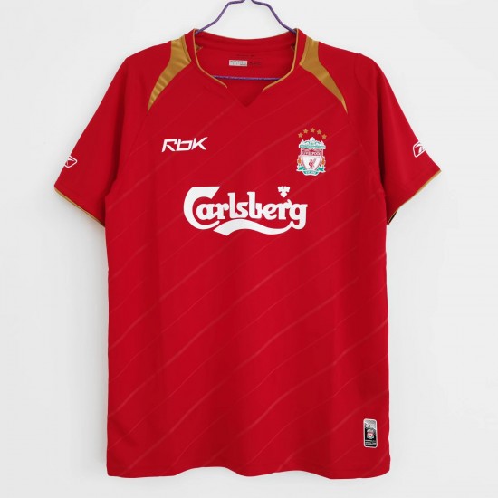 Liverpool 2005/06 season retro home fan version jerseys - Red