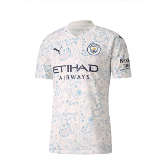 Manchester City Puma 2020/21 Away Custom Replica Jersey - White