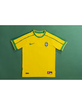 1998 Brazil home retro fan version jersey-yellow