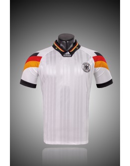 Germany National Team 1992 season retro home fan version Jersey - White