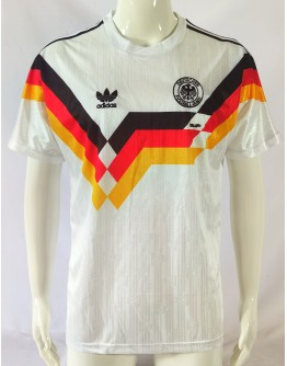 Germany National Team 1990 season retro home fan version Jersey - White