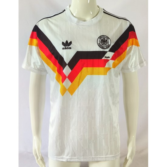 Germany National Team 1990 season retro home fan version Jersey - White