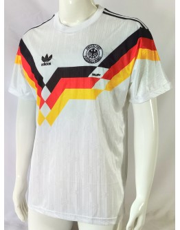 Germany National Team 1990 season retro home fan version Jersey - White