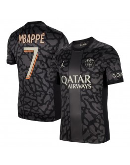 Kylian Mbappe Paris Saint-Germain Jordan Brand 2023/24 Third Stadium Replica Player Jersey - Anthracite