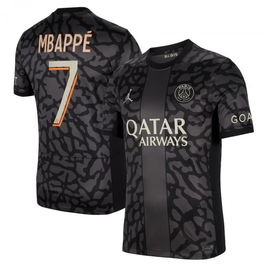 Kylian Mbappe Paris Saint-Germain Jordan Brand 2023/24 Third Stadium Replica Player Jersey - Anthracite