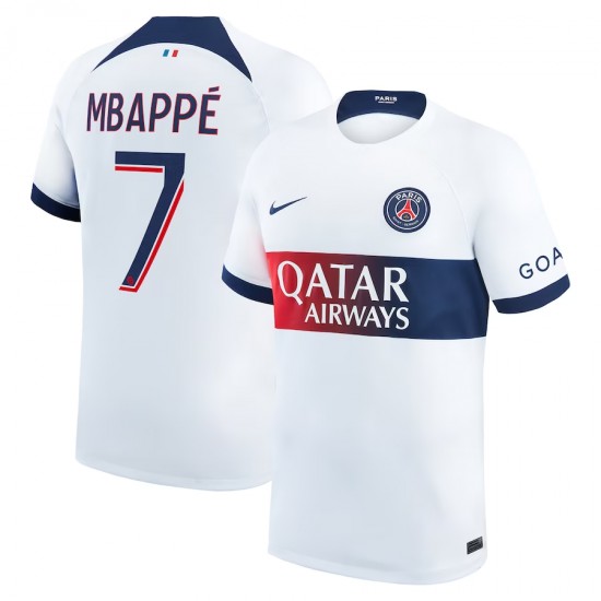 Kylian Mbappe Paris Saint-Germain Jordan Brand 2023/24 Third Stadium Replica Player Jersey - White